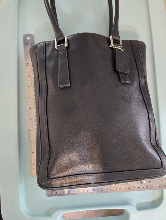 Coach Handbags - Vintage Coach Black Leather Bonnie Legacy Slim Tote Bag #9422
